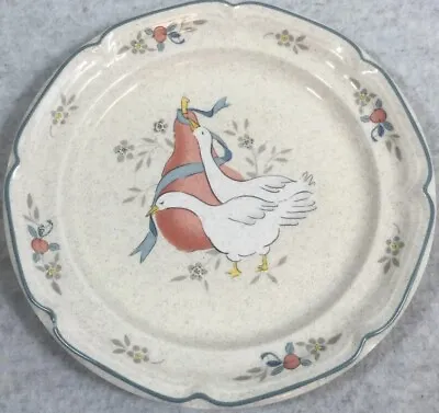 SET OF 4 MARMALADE International Stoneware SALAD PLATE 1980s Blue Ribbon Goose • $11