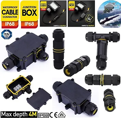 £39.99 • Buy 2/3/4Way Waterproof Electrical Junction Box Cable Connector Wire IP68 Outdoor UK