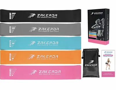 Yoga Crossfit Resistance Loop Bands 5 Piece Fitness Pilates  Workout Exercise • $12.99