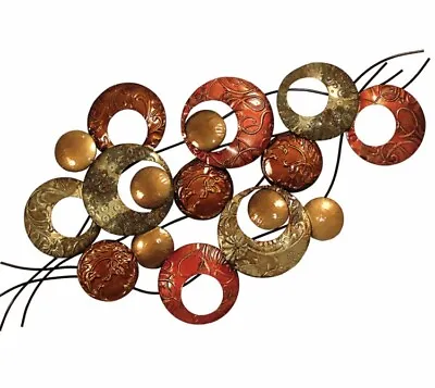 METAL WALL ART Large Contemporary 'CENTAURUS' Autumn Colours 120 X 58cm 2050891 • £94.95