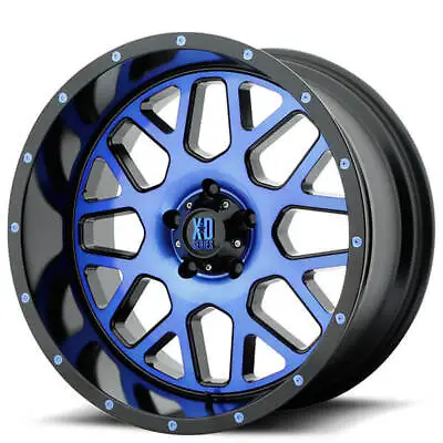 (4) 20  XD Wheels XD820 Grenade Satin Black Machined Blue W Off Road (B46) • $1608