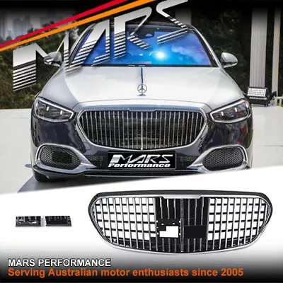 Chrome Maybach Style Bumper Bar Grill Grille For Mercedes-Benz W223 S-Class 21+ • $699.99