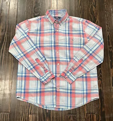 Vineyard Vines Slim Fit Tucker Shirt Men’s Large Plaid Blue Pink  • $19.99
