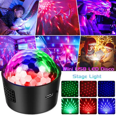 Mini LED Crystal Magic Ball Light Stage Light USB Sound Actived DJ Party Show • $5.99