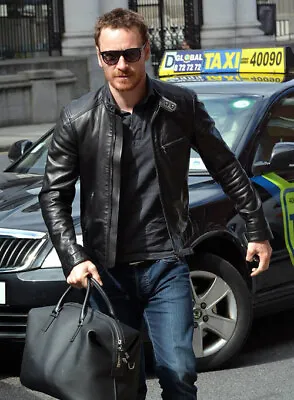 Michael Fassbender Leather Jacket Celebrity Wear Black Napa 100%genuine Lambskin • $140.80