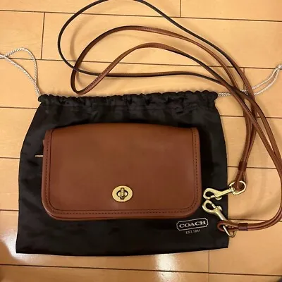 Vtg Coach 17994 Penny Crossbody Shoulder Bag British Tan Leather Turn Lock • $169.99