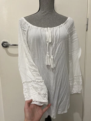 $35 • Buy Arnhem White Rayon Boho Blouse Size 12 
