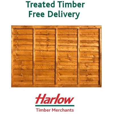 Fence Panels Garden Lap 6x3 6x4 6x5 6x6 Heavy Duty Brown Waney Feather Edge New • £57.49