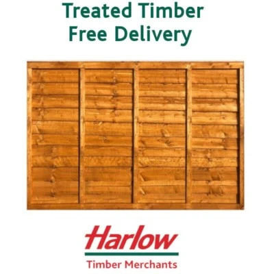 £57.49 • Buy Garden Fence Lap Panels 6x3 6x4 6x5 6x6 Heavy Duty Brown Waney Feather Edge New
