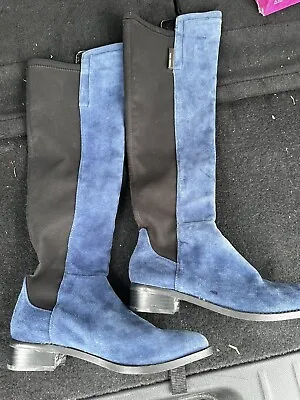 New Vince Camuto Kellisi Mediteranean Blue Lsuede Stretch Boot 7.5/ Msrp $189 • $71.90