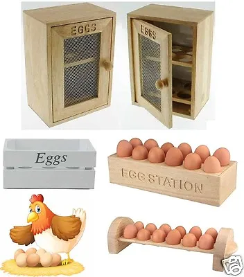 Wooden Chicken 6 Or 12 Egg Holder Cupboard Cabinet Kitchen Storage Wood Rack New • £12.95
