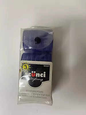 Scunci 2001 Blue Mesh Rollers 1.5  Large NEW 18133-T 3 Piece Vintage • $12.95