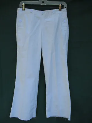 J Crew Cityfit Sailor Pants White Cropped Raw Hem Sz 2 NEW Tags W/ Pen Mark $60 • $20