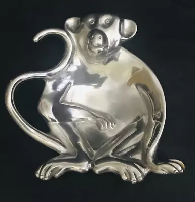 Mariposa Mexico Monkey Tray Bowl Dish Silver Color Cast Aluminum Vintage • $19.99