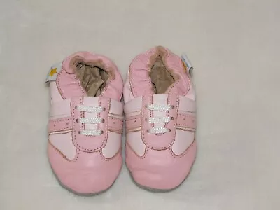 Bobux Ministar Baby Infant Girl 0-3-6 1 2 Soft Sole Leather Crib Shoes Pink  • $9.99