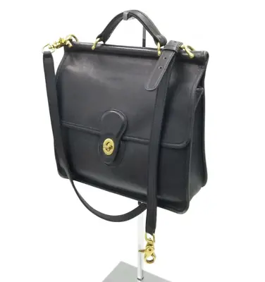 Coach Vintage Black 9927 Willis Leather Crossbody With Turnlock Closure • $143.20