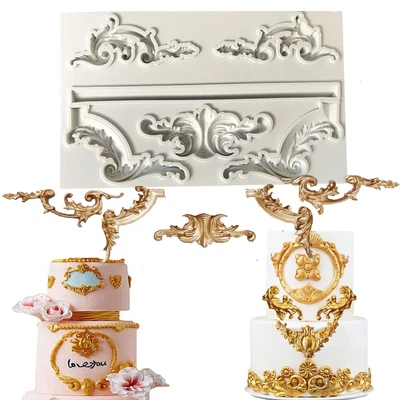 £6.59 • Buy Relief Baroque Silicone Fondant Mould Cake Border Decor Embosser Baking Mold DIY