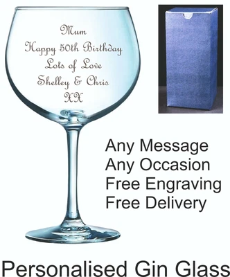 £12.99 • Buy Personalised 20oz Gin Glass, Birthday Gift, 18th 21st 30th 40th 50th 60th 70th