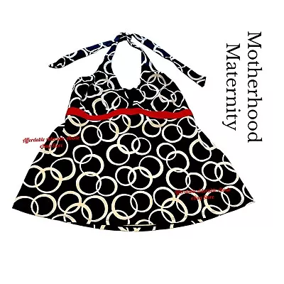 Motherhood Swimsuit Maternity Halter Tankini Top Size L Black White Red • $7.19