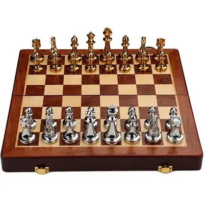Adult Kids Metal International Chess Game Medieval Luxury Chess Set Indoor Decor • £24.99