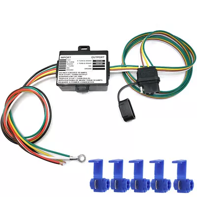 Circuit Protected Powered Tail Light Converter With 4-Way Flat Trailer Connector • $23.99