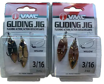 4  (2 Packs Of 2) VMC Silver Willow Gliding Jigs 3/16 Oz • $12.99