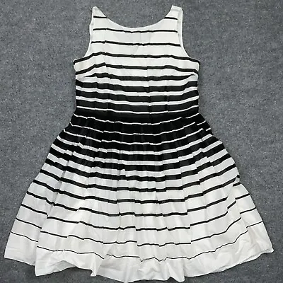 Talbots Dress Womens Size18 Black White Fit & Flare Casual Ladies • $24