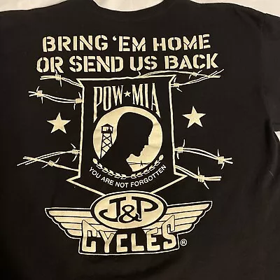 POW*MIA T Shirt By J&P Cycles Size Large 100% Cotton  • $9.90