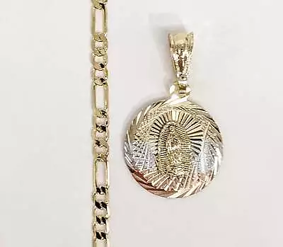 Virgin Mary Gold Plated Pendant Chain Necklace Virgen De Guadalupe Women Oro  • $14