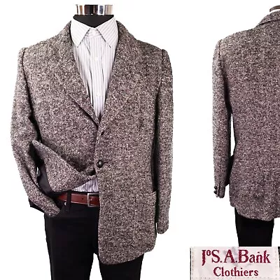 Vtg Jos A Bank Clothiers Sz 40s Wool Nylon Harris Tweed 2 Button Made In Usa • $119.75