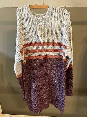 Roxy Milky Cloud Long Sleeve Striped Sweater Dress Small • $29