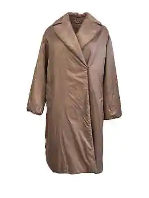 MAX MARA Women's 'The Cube' Greenco Beige Cameluxe Long Coat MSRP $1295 • $649.95