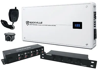 Rockville KRYPTON S6 Marine/Boat 6-Channel Amplifier+Kicker 4-Zone Level Control • $458.95