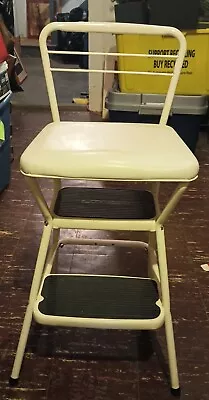 Vintage Cosco Step Stool White Made In USA 24  High Seat • $59.99