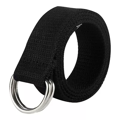 Canvas Web D Ring Belt Silver Buckle Military Style For Men & Women • $11.99