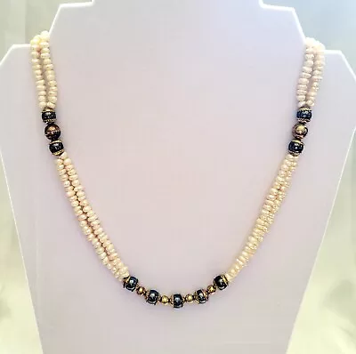 Vintage Baroque Pearl Double Strand Necklace - 21  • $49.99