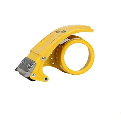 Heavy Duty Metal Packing Packaging Tape Roll Hand Dispenser Gun Yellow • £8.99