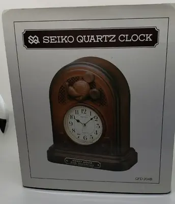 Seiko Quartz Mickey Mouse Walt Disney Clock  60th Anniversary  NIB Free Shipping • $70.93