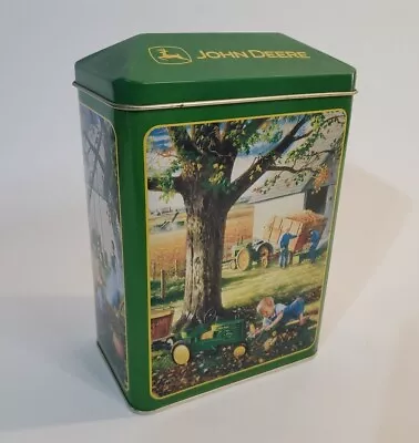 Official Licensed John Deere Tractor 1950s Vibe 6.5” Tin Trinket Storage Box Can • $12.74