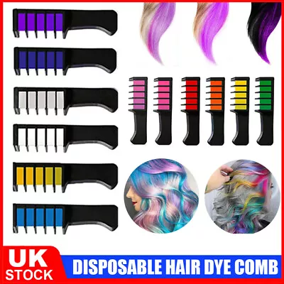 12PCS Hair Chalk Comb Temporary Washable Hair Color Dye DIY For Girls Cosplay • £9.89