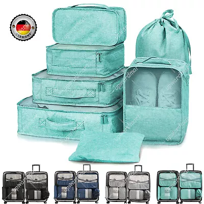 8 PCS Travel Luggage Organiser Set Suitcase Storage Bags Clothing Packing Cubes~ • $9.69