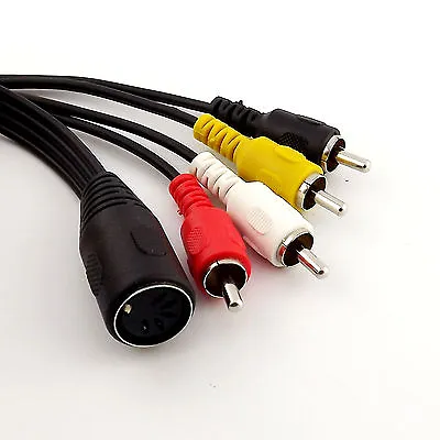 1x Midi Din 5Pin Female Jack To 4x RCA Phono Male Audio Video Adapter Cable 30cm • $7.49