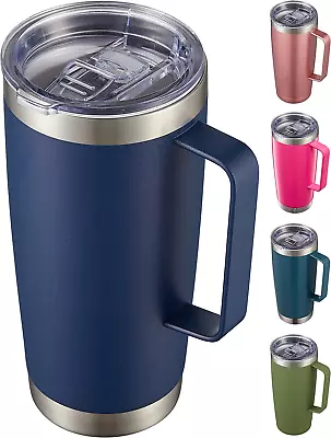 20 Oz Tumbler Mug With Lid And Straw Insulated Travel Coffee Mug With Handle D • $22.88