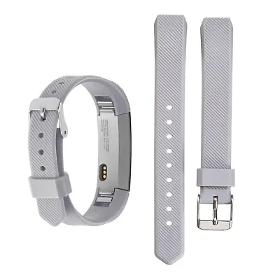 $10.86 • Buy Gray TPU Metal Buckle Watch Band Bracelet Wrist Strap For Fitbit Alta