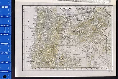 OREGON - 1911 U.S. State Map By Emery Walker • $11.49