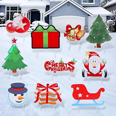 Christmas Yard Sign Christmas Decorations - 10 Pack Outdoor Lawn Weatherproof • $9.95