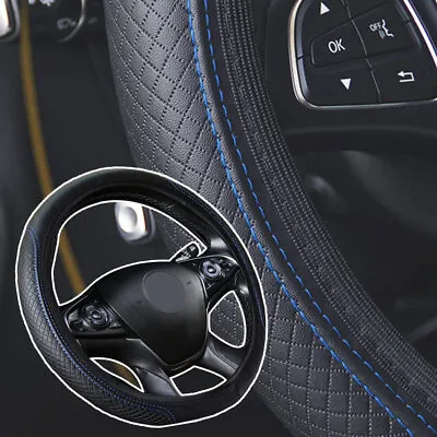 15'' Car Steering Wheel Cover Breathable Leather Anti-slip Car Accessories Blue • $13.49