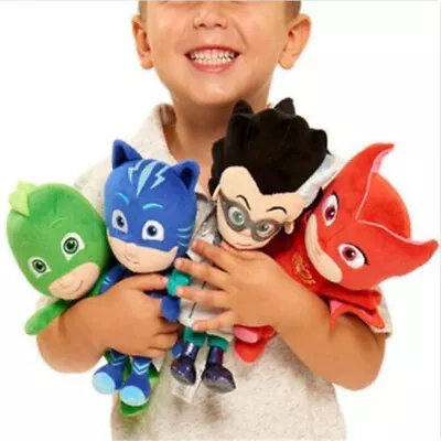 4pcs Hot PJ Masks Gekko Catboy Owlette Romeo Plush Doll Toys Stuffed Soft Kids • £15.99