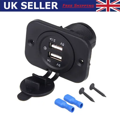 12v/24v Dual USB Socket 2 Port Charger Charging For Camper Van Caravan Motorhome • £8.33