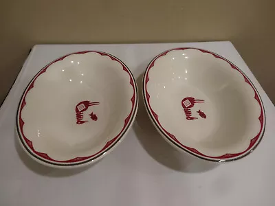 PIPESTONE ANCIENT MIMBRENO OVAL 2 DISHES 10x7.25  Indian  SANTA FE RR DINING • $90